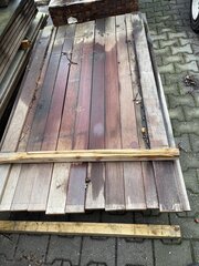 Ca. 96x Purple Heart hardhouten planken geschaafd, 21x95mm, 83/155cm 1